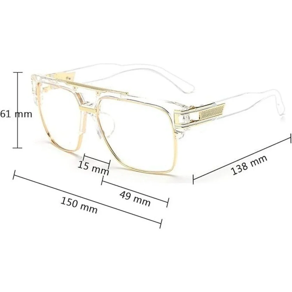 Aviator Sunglasses Clear Frame Fashion Eyewear Men UV400 Protection Festival New